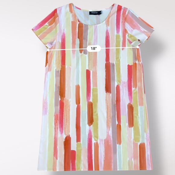 Minkpink Good‎ Life Tee Mini Dress Womens Size M Boho Pink Yellow - Picture 3 of 6